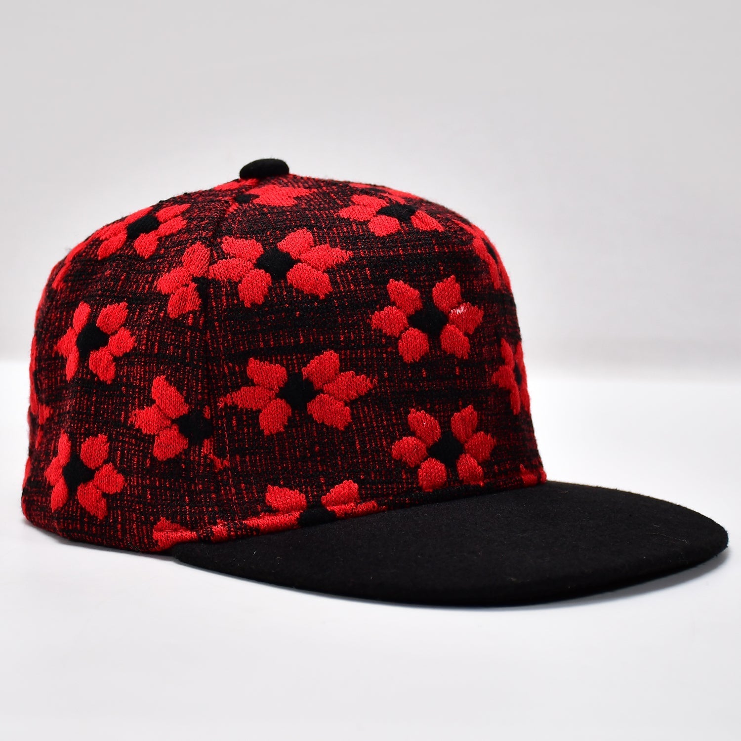 Classic snapback hat with hip hop style, detailed view Classic snapback hat with hip hop style, detailed view